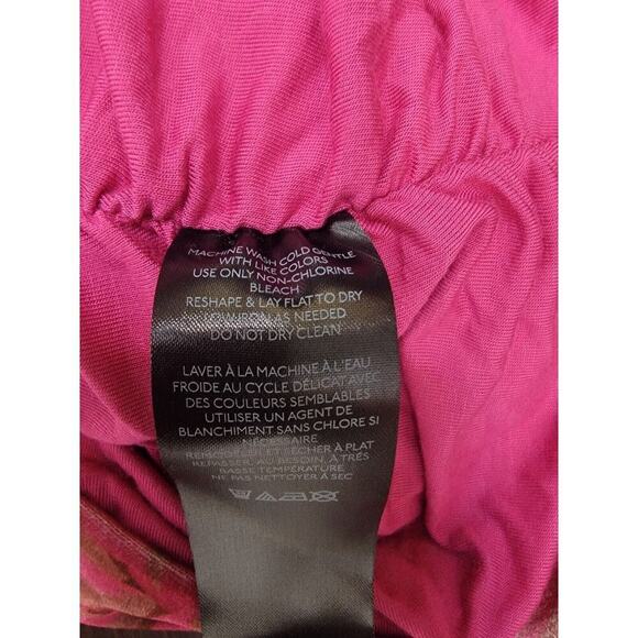 Anthropologie Mini Skirt Size Medium Ruched Velvet Floral Pink Pull On - Picture 7 of 9